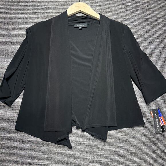 R&M Richards Women's M Black Sheer Cardigan Made in USA - Picture 1 of 13